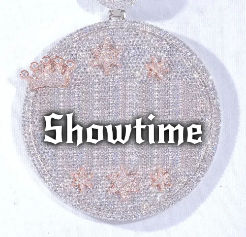 CUSTOM LETTER NECKLACE 3D BIG CROWN DISC sold by The GUU Shop