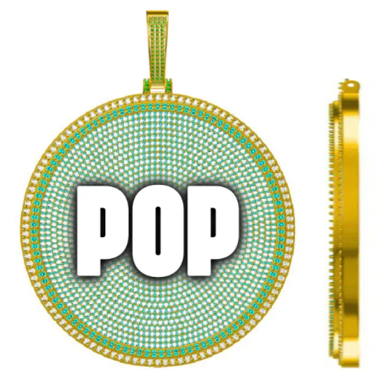 CUSTOM LETTER NECKLACE 3D BIG DISC sold by The GUU Shop