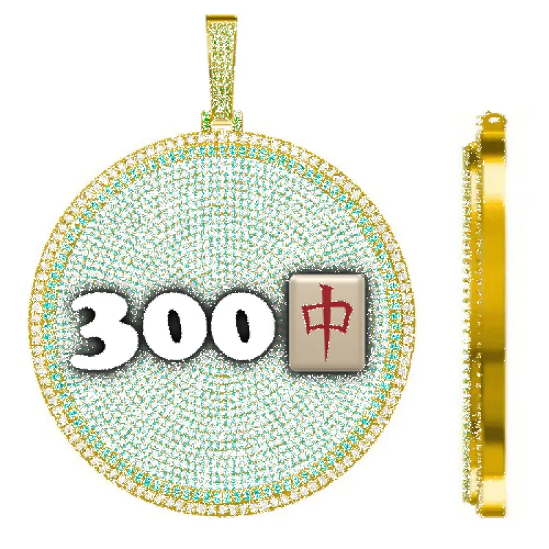 CUSTOM LETTER NECKLACE 3D BIG DISC sold by The GUU Shop