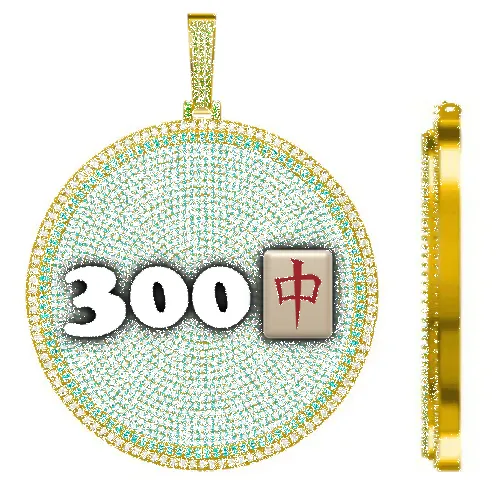 CUSTOM LETTER NECKLACE 3D BIG DISC sold by The GUU Shop