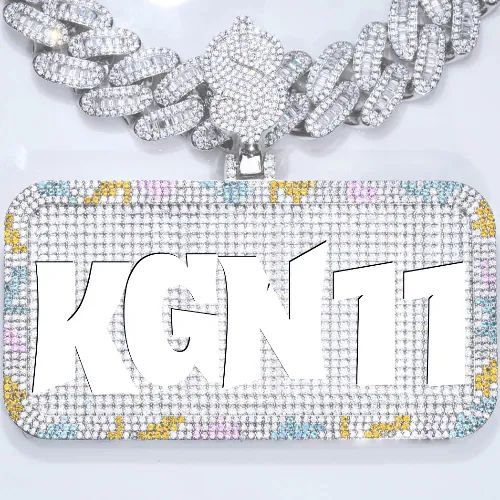 CUSTOM LETTER NECKLACE 3D COLORFUL SQUARE sold by The GUU Shop