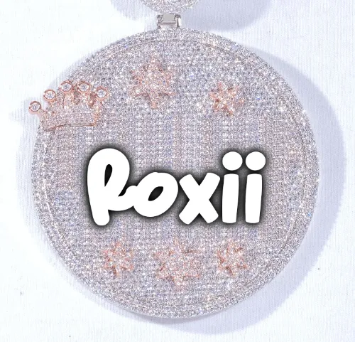CUSTOM LETTER NECKLACE 3D BIG CROWN DISC sold by The GUU Shop
