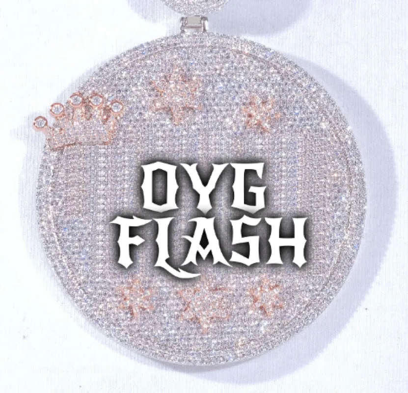 CUSTOM LETTER NECKLACE 3D BIG CROWN DISC sold by The GUU Shop