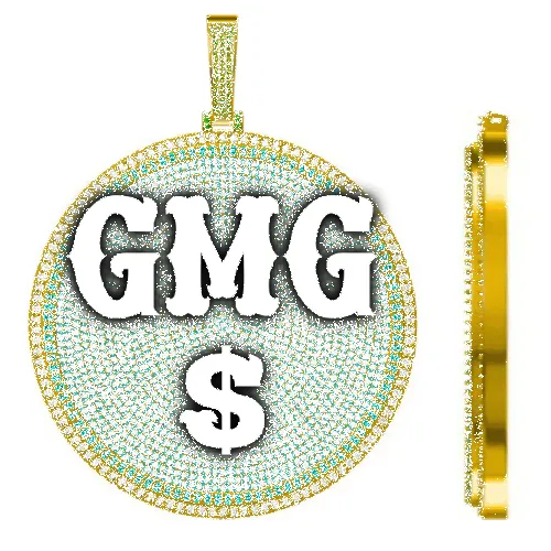 CUSTOM LETTER NECKLACE 3D BIG DISC sold by The GUU Shop