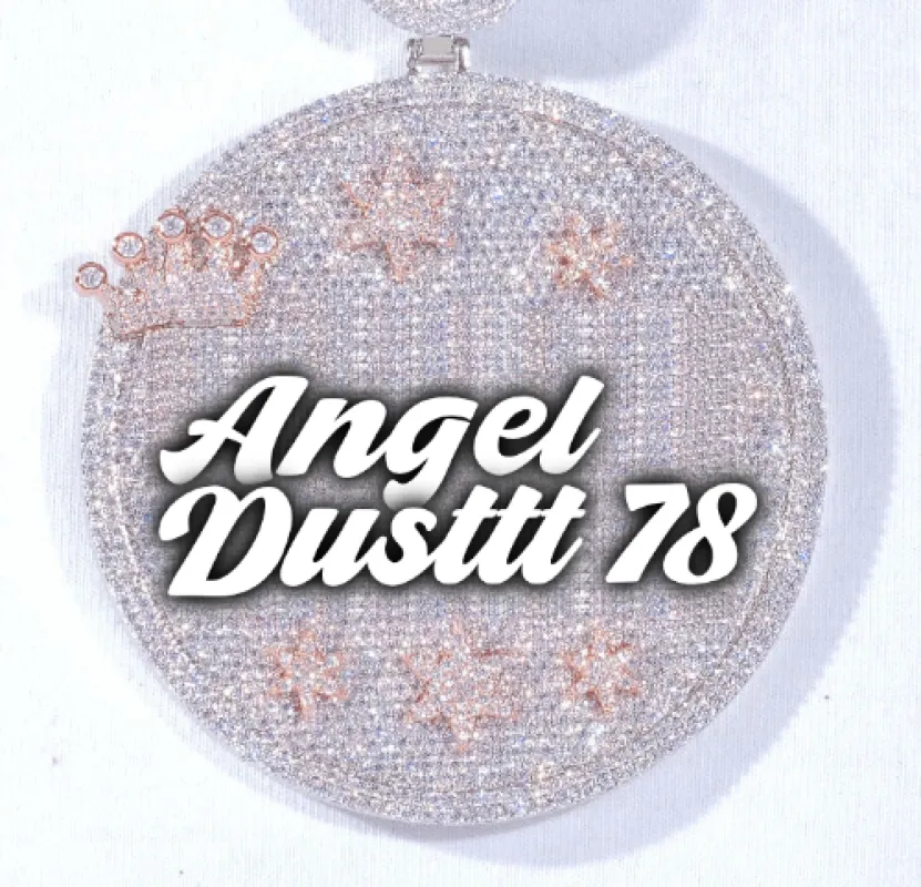 CUSTOM LETTER NECKLACE 3D BIG CROWN DISC sold by The GUU Shop