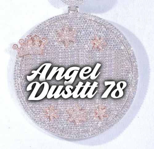 CUSTOM LETTER NECKLACE 3D BIG CROWN DISC sold by The GUU Shop