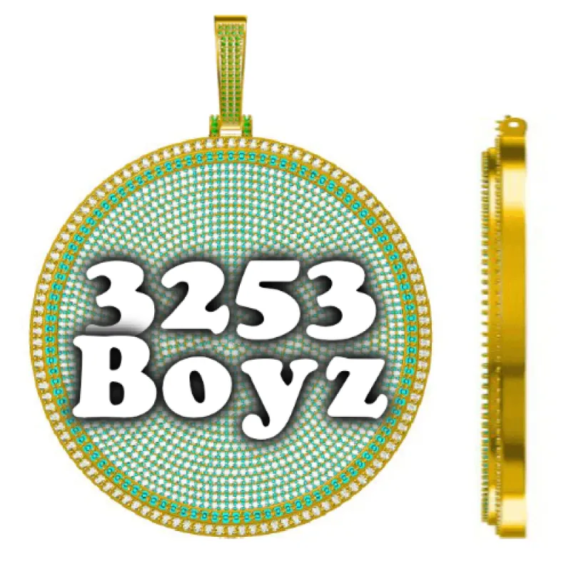 CUSTOM LETTER NECKLACE 3D BIG DISC sold by The GUU Shop