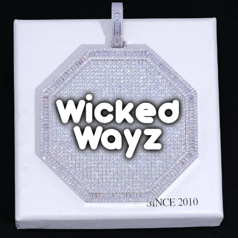 CUSTOM LETTER NECKLACE 3D BIG OCTAGON sold by The GUU Shop