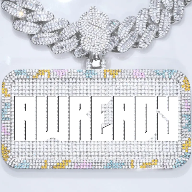 CUSTOM LETTER NECKLACE 3D COLORFUL SQUARE sold by The GUU Shop