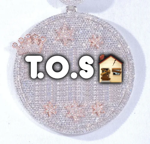 CUSTOM LETTER NECKLACE 3D BIG CROWN DISC sold by The GUU Shop