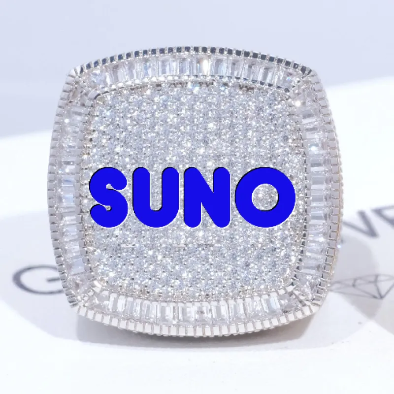 CUSTOM LETTER 3D ICED RING sold by The GUU Shop