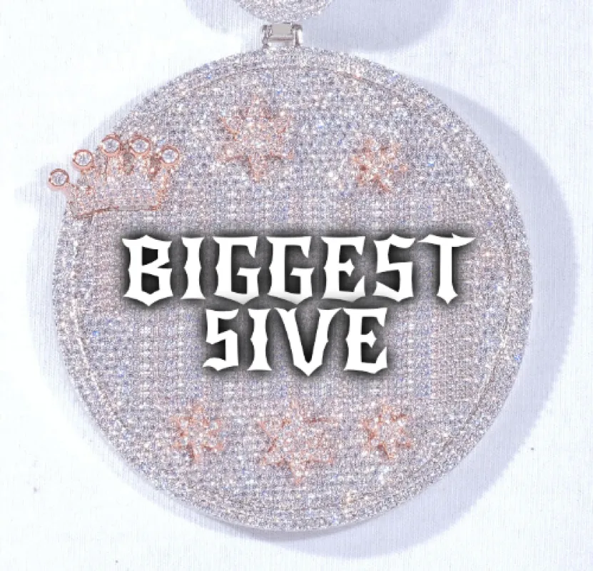 CUSTOM LETTER NECKLACE 3D BIG CROWN DISC sold by The GUU Shop