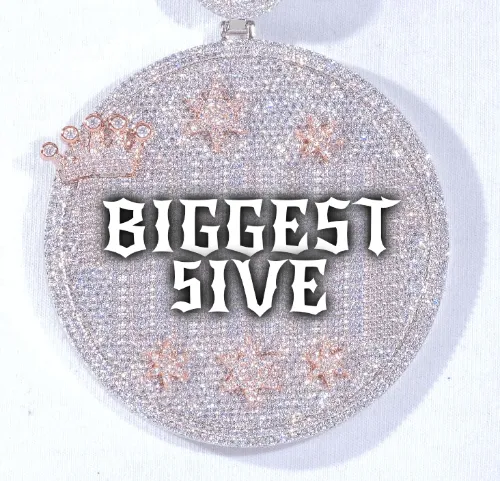 CUSTOM LETTER NECKLACE 3D BIG CROWN DISC sold by The GUU Shop