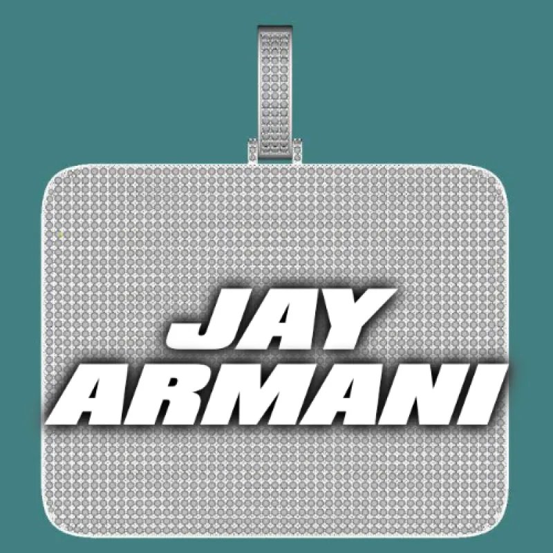 CUSTOM LETTER NECKLACE 3D BIG SQUARE sold by The GUU Shop