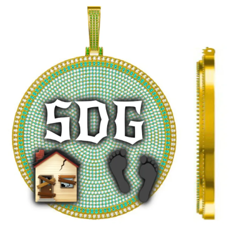 CUSTOM LETTER NECKLACE 3D BIG DISC sold by The GUU Shop