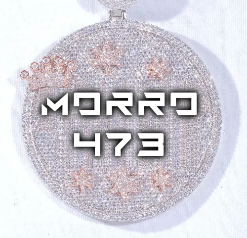 CUSTOM LETTER NECKLACE 3D BIG CROWN DISC sold by The GUU Shop