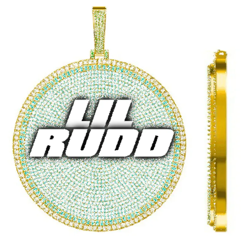 CUSTOM LETTER NECKLACE 3D BIG DISC sold by The GUU Shop