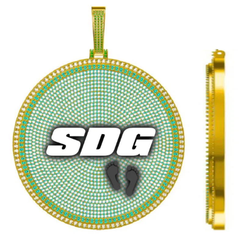 CUSTOM LETTER NECKLACE 3D BIG DISC made by The GUU Shop