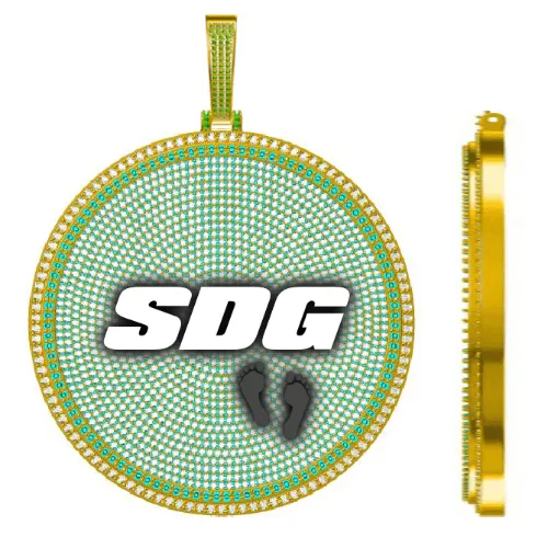 CUSTOM LETTER NECKLACE 3D BIG DISC sold by The GUU Shop