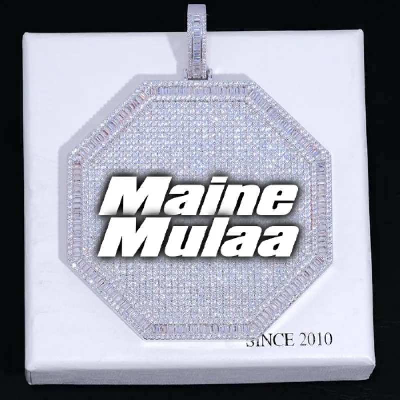 CUSTOM LETTER NECKLACE 3D BIG OCTAGON sold by The GUU Shop