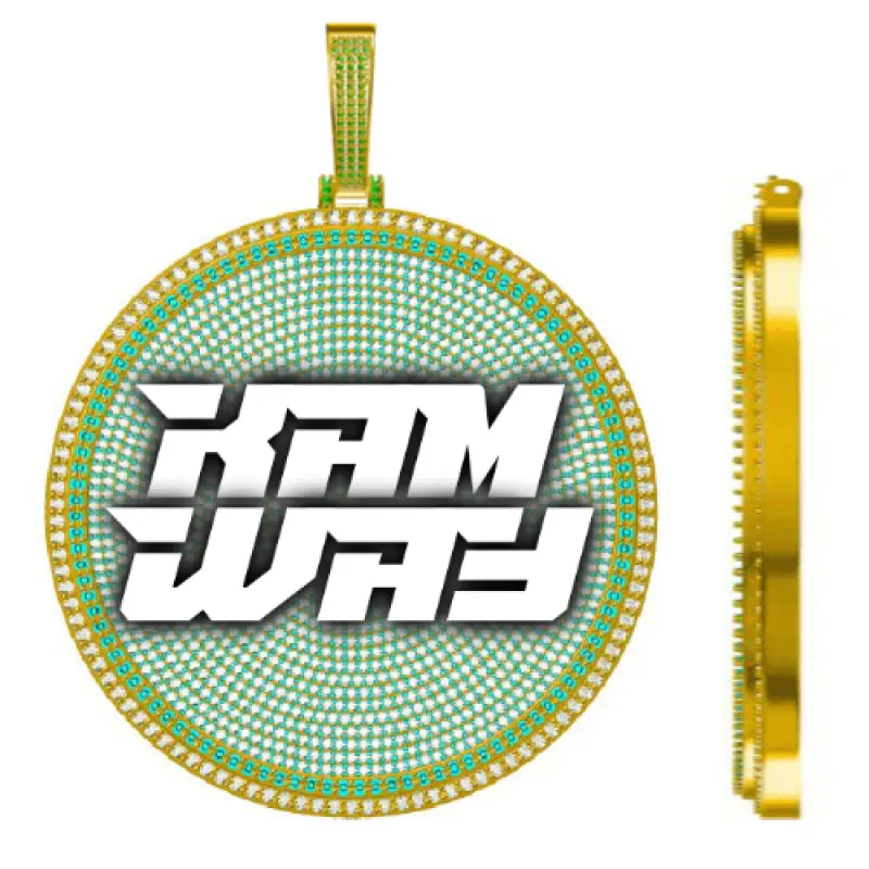 CUSTOM LETTER NECKLACE 3D BIG DISC sold by The GUU Shop