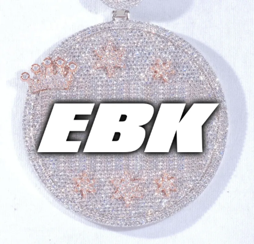 CUSTOM LETTER NECKLACE 3D BIG CROWN DISC made by The GUU Shop