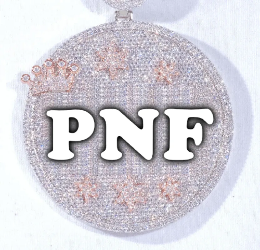 CUSTOM LETTER NECKLACE 3D BIG CROWN DISC sold by The GUU Shop