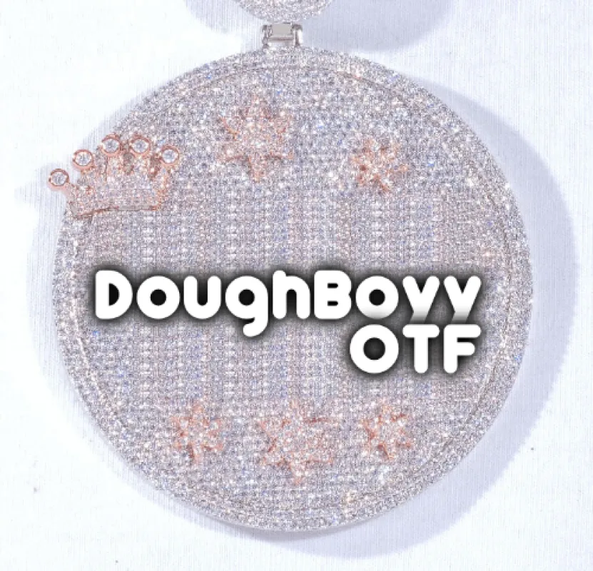 CUSTOM LETTER NECKLACE 3D BIG CROWN DISC sold by The GUU Shop