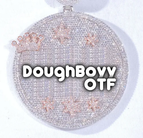 CUSTOM LETTER NECKLACE 3D BIG CROWN DISC sold by The GUU Shop