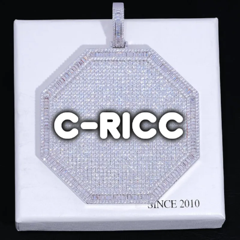 CUSTOM LETTER NECKLACE 3D BIG OCTAGON sold by The GUU Shop