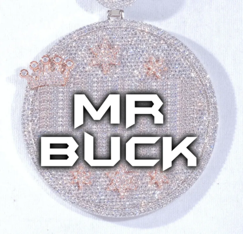 CUSTOM LETTER NECKLACE 3D BIG CROWN DISC sold by The GUU Shop