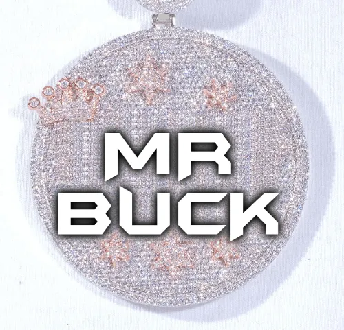 CUSTOM LETTER NECKLACE 3D BIG CROWN DISC sold by The GUU Shop