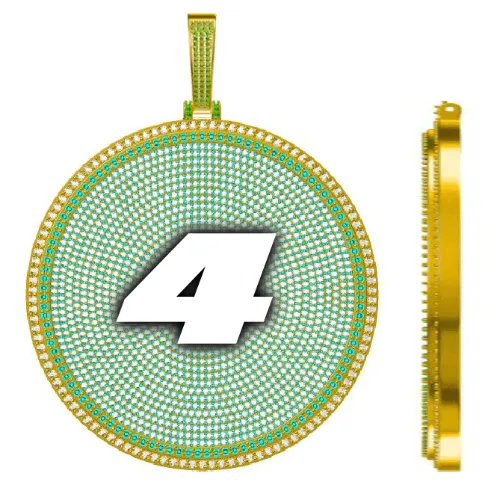 CUSTOM LETTER NECKLACE 3D BIG DISC sold by The GUU Shop