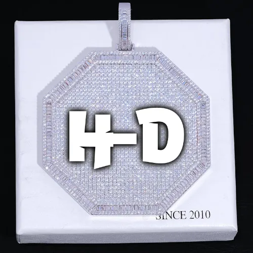 CUSTOM LETTER NECKLACE 3D BIG OCTAGON sold by The GUU Shop