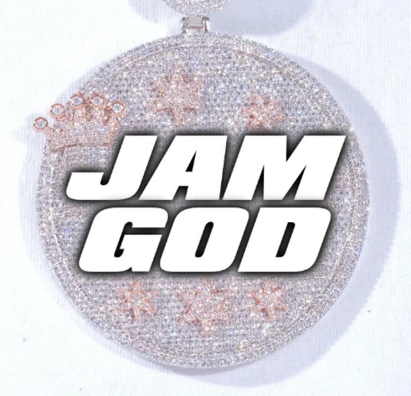 CUSTOM LETTER NECKLACE 3D BIG CROWN DISC sold by The GUU Shop