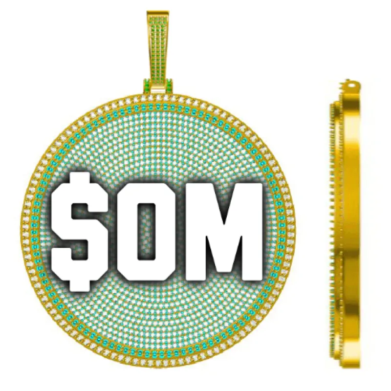 CUSTOM LETTER NECKLACE 3D BIG DISC sold by The GUU Shop