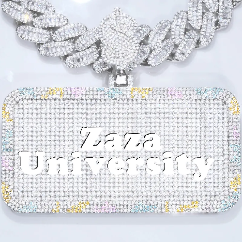 CUSTOM LETTER NECKLACE 3D COLORFUL SQUARE sold by The GUU Shop