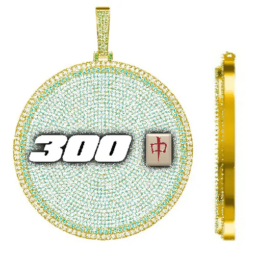 CUSTOM LETTER NECKLACE 3D BIG DISC sold by The GUU Shop