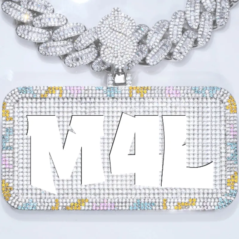 CUSTOM LETTER NECKLACE 3D COLORFUL SQUARE sold by The GUU Shop