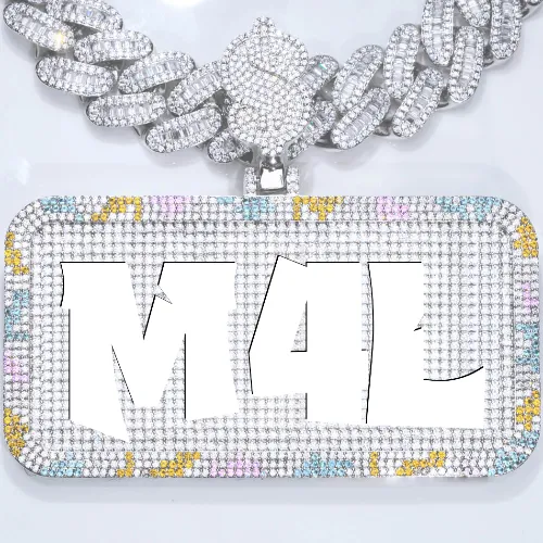 CUSTOM LETTER NECKLACE 3D COLORFUL SQUARE sold by The GUU Shop