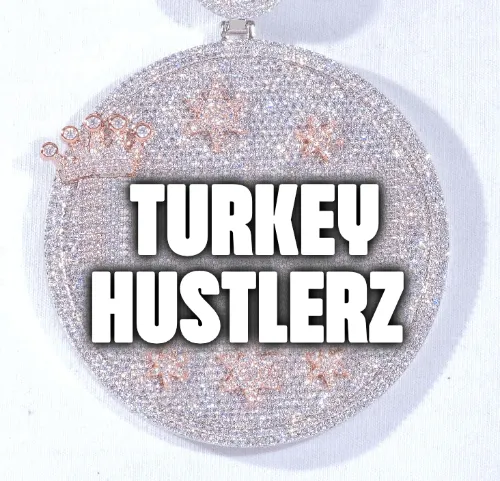 CUSTOM LETTER NECKLACE 3D BIG CROWN DISC sold by The GUU Shop