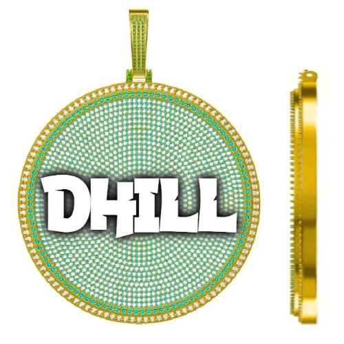 CUSTOM LETTER NECKLACE 3D BIG DISC sold by The GUU Shop