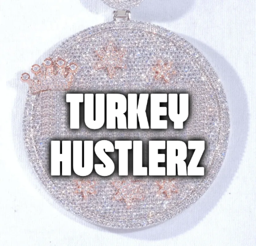 CUSTOM LETTER NECKLACE 3D BIG CROWN DISC sold by The GUU Shop