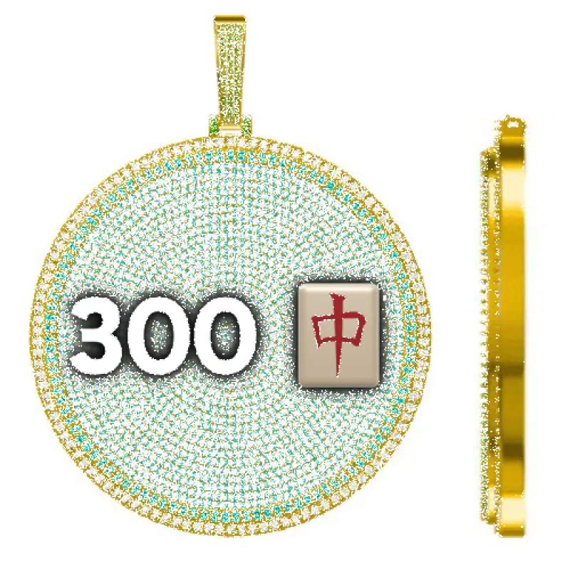 CUSTOM LETTER NECKLACE 3D BIG DISC sold by The GUU Shop