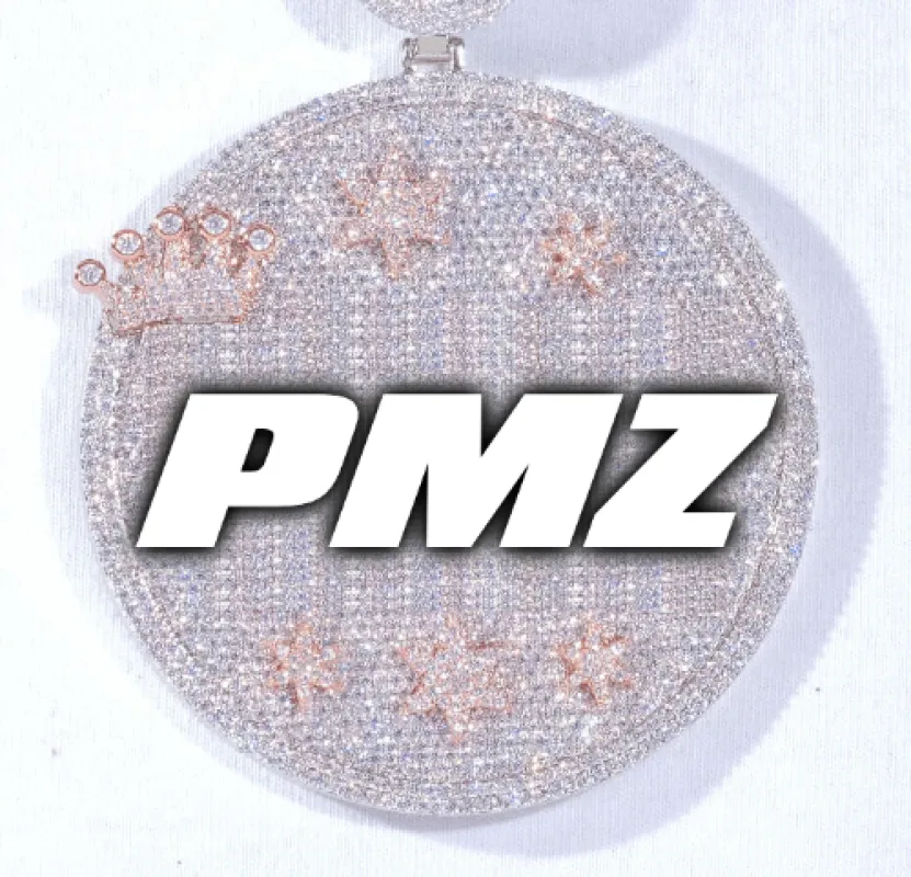 CUSTOM LETTER NECKLACE 3D BIG CROWN DISC sold by The GUU Shop