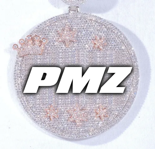 CUSTOM LETTER NECKLACE 3D BIG CROWN DISC sold by The GUU Shop