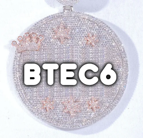 CUSTOM LETTER NECKLACE 3D BIG CROWN DISC sold by The GUU Shop