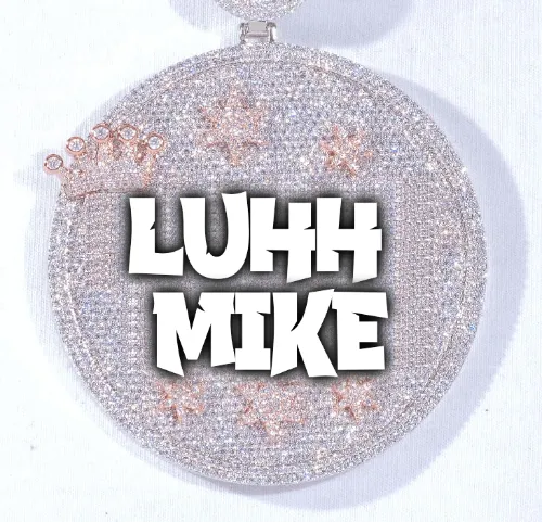 CUSTOM LETTER NECKLACE 3D BIG CROWN DISC sold by The GUU Shop