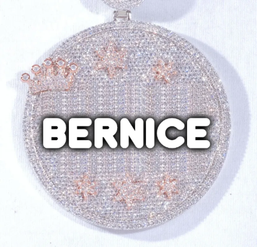 CUSTOM LETTER NECKLACE 3D BIG CROWN DISC sold by The GUU Shop