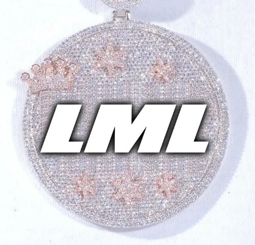 CUSTOM LETTER NECKLACE 3D BIG CROWN DISC sold by The GUU Shop